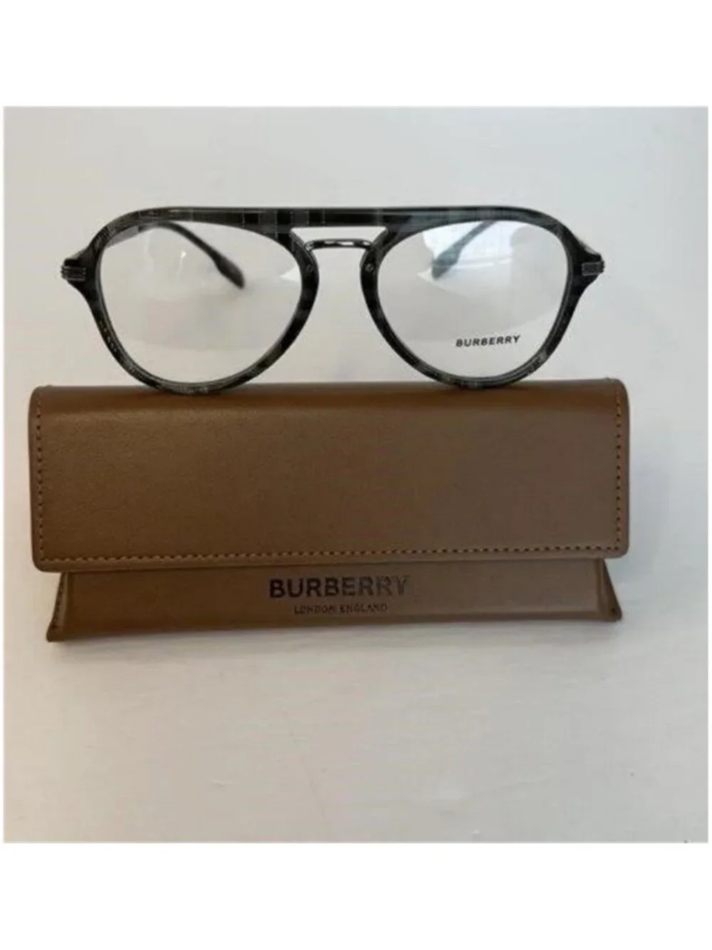 New Authentic EVEGLASSES CHARCOAL CHECK / CLEAR LENS Burberry OBE2377 - Picture 9 of 12
